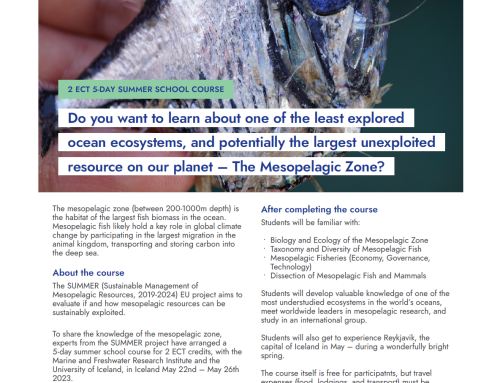 SUMMER school course, May 22.-26. in Iceland